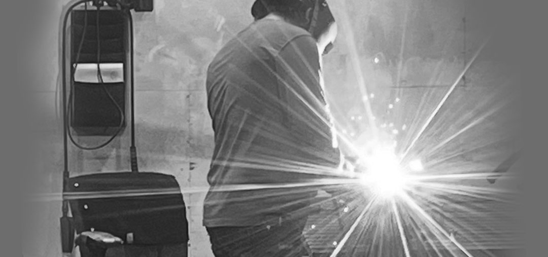 Image of welder working in his career at JWM-Inc of Solon Springs, WI.